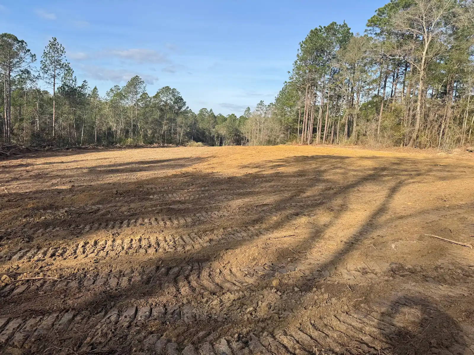 Graded ground at a worksite