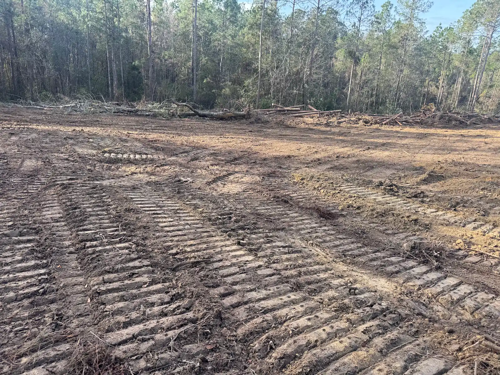 Site preparation and equipment tracks