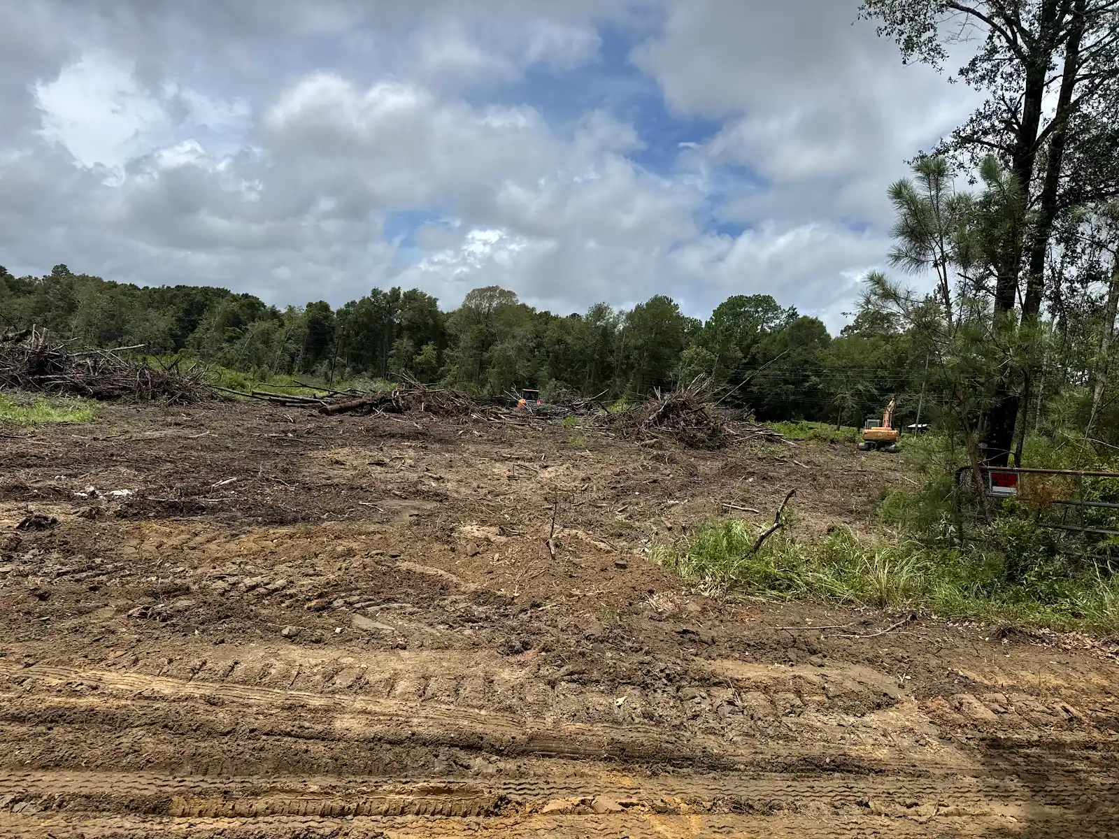 Clearing work across a property